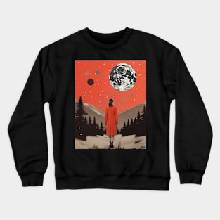 Make a mystical wish to the full moon (girl) Crewneck Sweatshirt